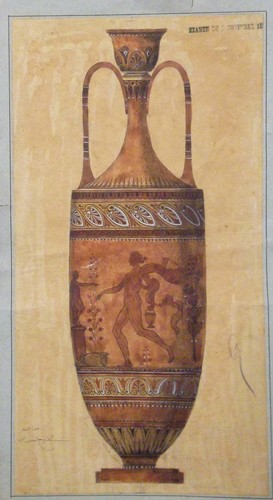 Amphore grec avec - figure, 1884