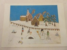 CP CARTE POSTALE TABLEAU AUTRICHE VOEUX EVA 13 ANS BONHOMME de NEIGE