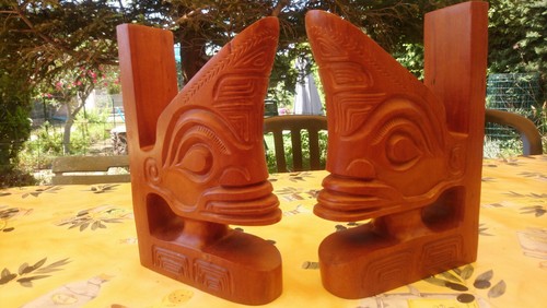 Ancien grand tiki bois - ,