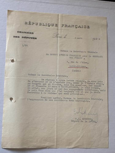 Lettre autographe signée j - autographe,