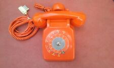 TELEPHONE FIXE SOCOTEL S63 ORANGE 1977 ROTARY DIAL PHONE TELEFON PTT FRANCE 