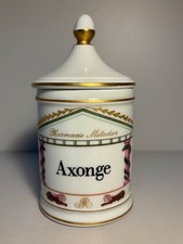 Pot à pharmacie ancien  " AXONGE " ,  porcelaine Limoges