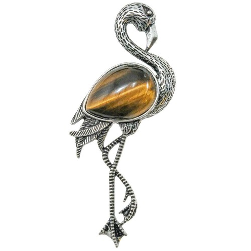 Broche flamant rose - , avec