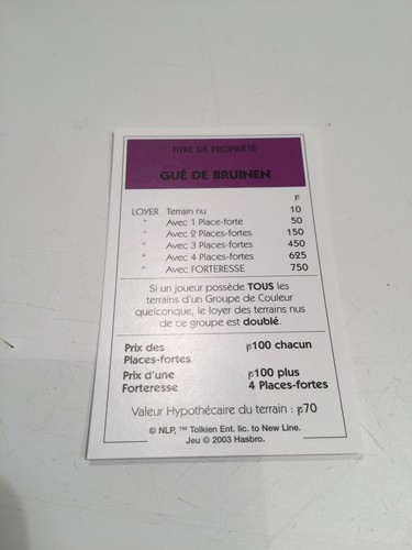 Carte gue bruinen - bruinen, piÈce