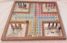 JEU DE TROTTEUR AVEC RÈGLE DU JEU+ DÉ + PETITS CHEVAUX / ANNÉES 1950-60