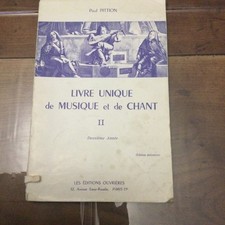 Ancien Livre Unique De Musique Et Chant Tome 2 2eme Année Editions Ouvrières Eta
