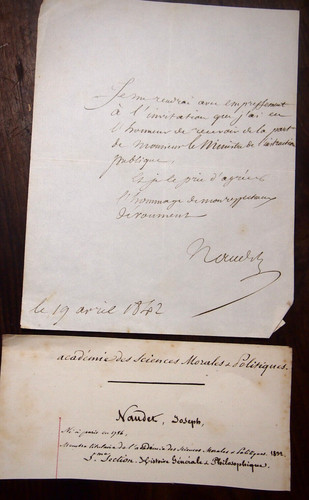 1847 lettre autographe - 1847, de