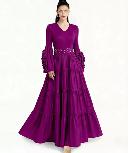 Robe femme violet long - robe,