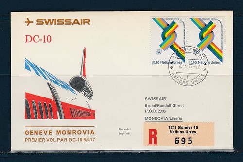 Enveloppe 1er vol swissair - vol,