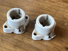 ⭐️ 2 ANCIENNE DOUILLE PORCELAINE  pour LAMPE DE COUR COL DE CYGNE DECO USINE