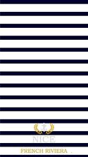 Serviette de plage esprit marin brodée  Nice french riviera 90 cm x 160 cm - MCT