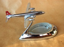 Cendrier maquette d'agence en métal Douglas DC-6. Logo "Froissair" Swissair 1955