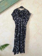 Robe longue fleurie noire blanche fendue Jubylee 38/40