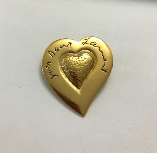 Broche coeur métal doré - en,