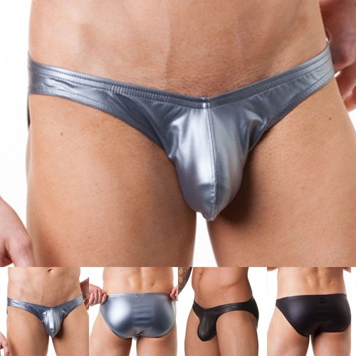 Hommes faux cuir slips - cuir,