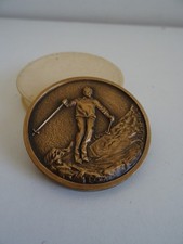 Ancienne Médaille skieur ski  Bronze A. Augis Lyon Sport d'hiver Montagne