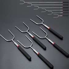  2 Pcs Fourchettes Pour Barbecue Accessoires De Brochettes En Acier Inoxydable