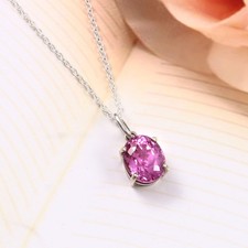 Collier Pendentif Saphir Rose