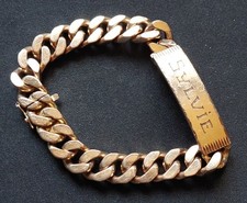 GOURMETTE BRACELET PLAQUE OR