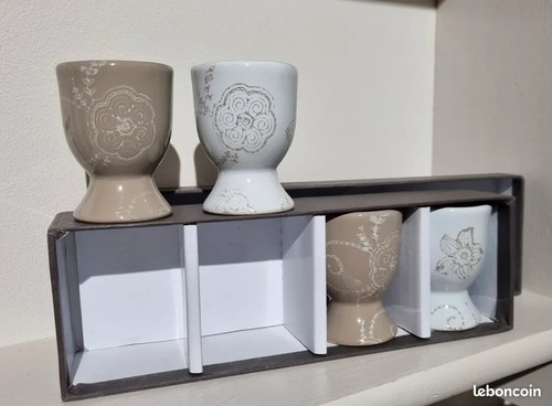 Coquetiers gris blanc - coquetiers,
