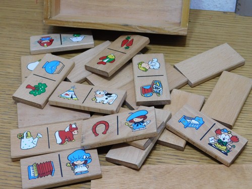Vintage jeu dominos - jeu,