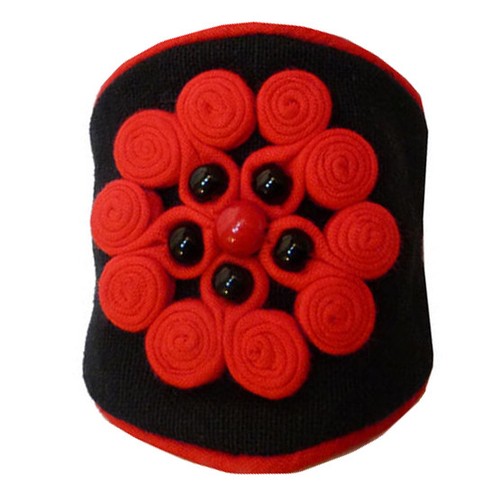 Bracelet manchette tissu - manchette,