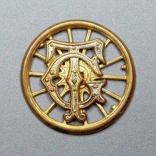 G & T. Letters. Old car wheel. Antique Large Monogram Medal.