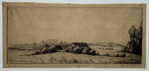 Paysage belge gravure eau - belge,