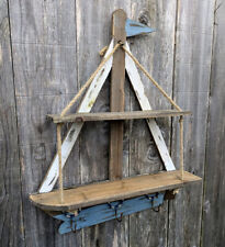 ÉTAGÈRE ÉTAGÈRE MURALE BATEAU avec CROCHET MARITIME VOILIER GARDE-ROBE ARMOIR...