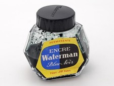 ANCIEN FLACON BOUTEILLE D'ENCRE WATERMAN JIF ENCRE BLEU NOIRE