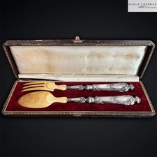 Couverts de Service à Salade en Argent Fourré, Style Louis XV, XIXe- XXe
