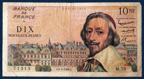 Billet nouveaux francs - 10,