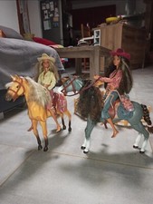 Lot de 2 barbies collector cali girl western avec leurs chevaux