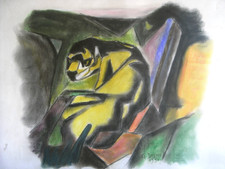 🇫🇷 ANCIEN PASTEL FUSAIN