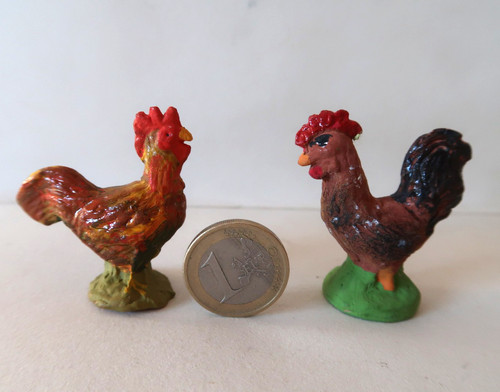 Coq poule lot 2 - 2, santon