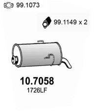 Silencieux arrière ASSO 10.7058 CITROËN SAXO/SAXO/SAXO