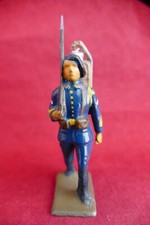 Soldat de plomb Chasseur alpin fusil sur épaule - Plomb creux - Sac à recoller