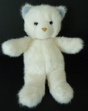 SB. DOUDOU PELUCHE NOUNOURS CHAT blanc oreilles bleu 36cm vintage - TTBE