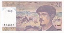 20 Francs - Debussy - Signé