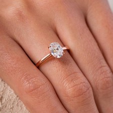 Bague Moissanite Or Rose