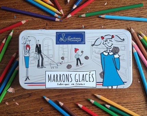Boite métallique marron - boite,