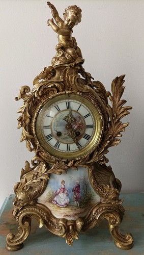 Horloge pendule rococo en - pendule,