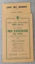 Programme cycliste. prix