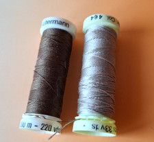 2 Bobines fil à coudre  polyester " Gutermann " 200 m - couture, mercerie marron