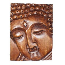 Image De Mur Bouddha En Bois Bouddhisme Relief Moine 40 X 30 X 3 Cm Bali