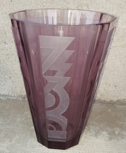 Vase verre grave - grave, decor