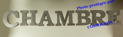 Lettres zinc chambre - chambre, plaque