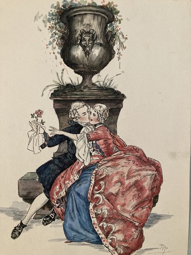 Peinture gouache 1920 - peinture,
