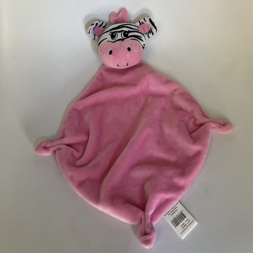 Doudou plat zèbre babou rose - doudou,