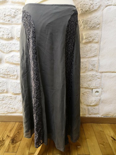 Jupe grise dentelle armand - jupe,